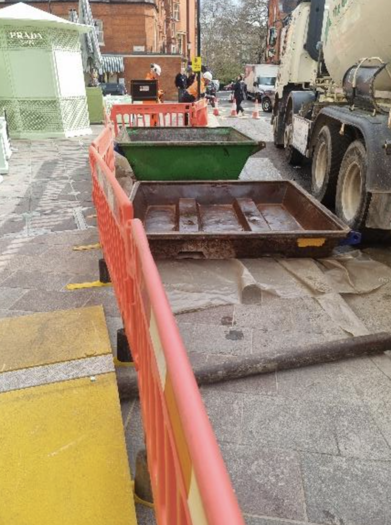 Pumping Concrete down to basement level